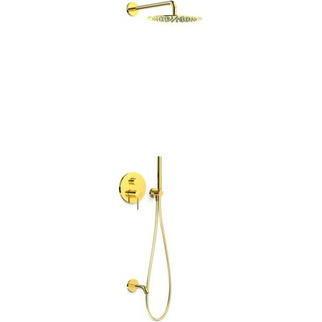 Kit mitigeur encastré 3 voies Rapid‑box pour douche Study Or 24K - TRES 26237302OR
