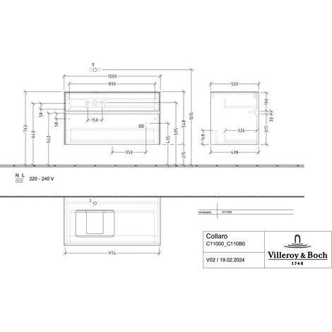 Villeroy & Boch Collaro C11000VQ WTUS C11000 1000x548x500mm 2