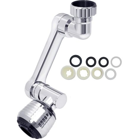 1 Aérateur Robinet Rotatif 1080 Degrés, Bras Pivotant, 2 Modes Débit, Cuisine Salle De Bain