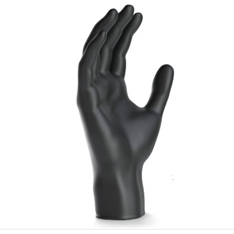 Gants jetables noirs, 100 pièces/boîte, gants en nitrile taille S, sans poudre et sans latex (1/5)