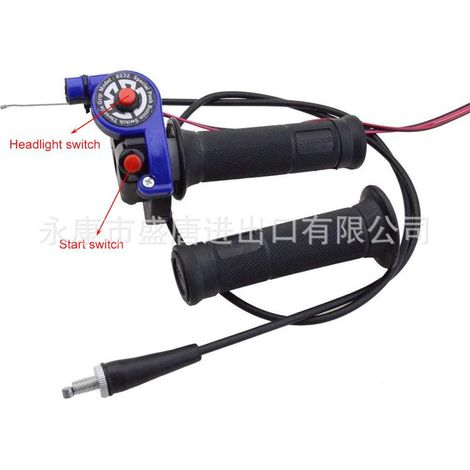 GOOFIT Blauer 22-mm-Gasgriff mit beleuchtetem Schaltkabel für Offroad-Bikes und Go-Karts (1/4)