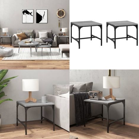 Tables d'appoint 2pcs Sonoma gris 40x40x35 cm Bois d'ingénierie - Table Basse - Meuble Industriel - Table D'appoint - Design Moderne - Salon - Home & Living (1/5)