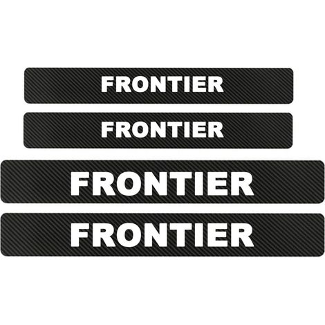 (BLANC) Protection de seuil de porte pour Nissan Frontier,autocollant de bienvenue en vinyle imitation fibre de carbone 4D,lot de 4 (1/2)