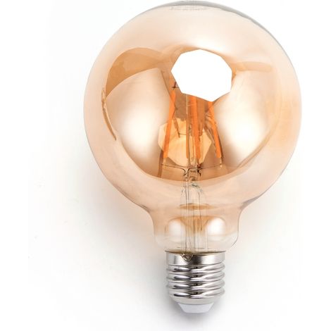 Lampadina Led Vintage a Filamento E27 G95 a globo 4W Bianco caldo 2200K Aigostar