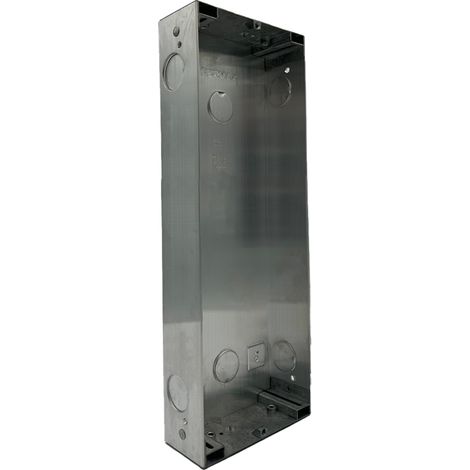 Caja empotrar cora s8 de aluminio con ajuste de 10 mm y marcas para paso de cables.