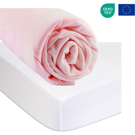 Drap housse 90x190 cm Bambou Rose + Alèse Éponge Bambou