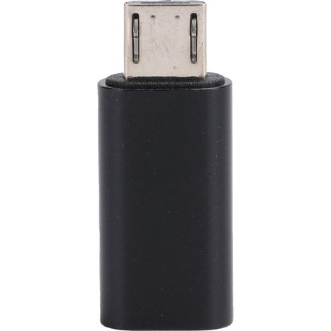 Adaptateur TypeC vers Micro USB mâle, chargeur données pour téléphone, noir (1/5)