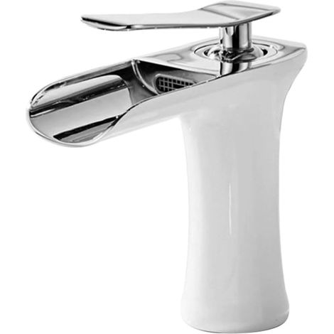 Robinets de salle de bain avec eau chaude et froide, robinets à effet cascade, robinets de lavabo à effet cascade