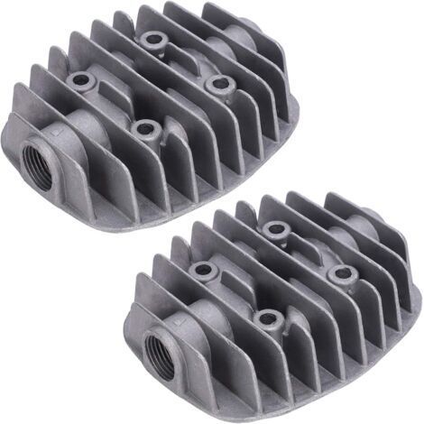 2 Stück Zylinderkopf für Luftkompressoren, 2,5P/3P/5P/6P kleiner Doppel-Aluminium-Luftzylinder - (1/5)