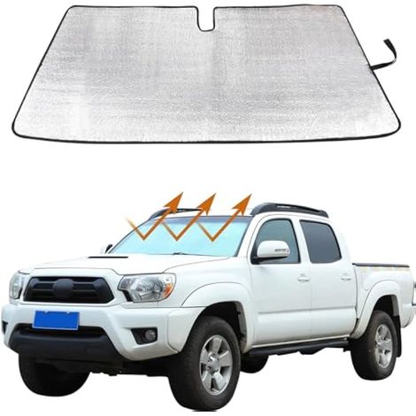 Aunginsy Pare-Soleil pour Pare-Brise Avant de Voiture Compatible avec Toyota Tacoma 2006-2023 Pare-Soleil Pliable réfléchissant pour Rayons UV/Protection Contre la Chaleur Accessoires d'intérieur de (1/5)
