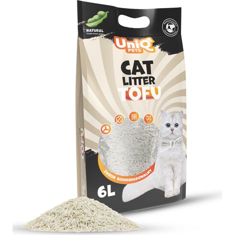 Arena para gatos biodegradable de tofu Uniq Pets, 2,5 kg, natural. (1/3)