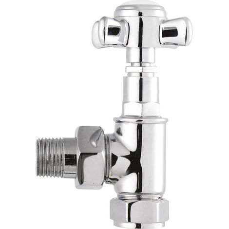 Heating Crosshead Angled Radiator Valve Pack (Pairs), Chrome