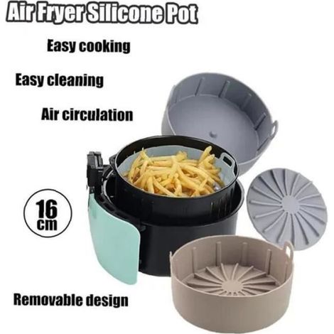 Accessoire de friteuse - - Panier en silicone - Diamètre 16cm - Couleur marron - Design contemporain (1/4)