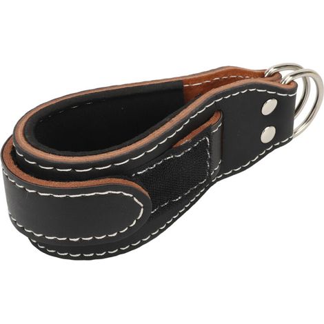 Passanti per i piedi, cinturino da polso in pelle bovina con chiusura a gancio e anello a D per un comodo supporto del polso durante gli allenamenti in palestra, con le macchine a cavi e l'allenamento (1/5)