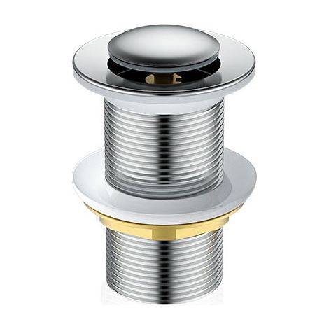QAZQA Bonde de Lavabo,Universel Bonde Pop-up sans Trop-plein Bonde de Vidage Automatique avec Bouchon de Vidange sans Tirette Clic Clac à Clapet Push Open en Inox Chromée pour Lavabo Salle de Bain