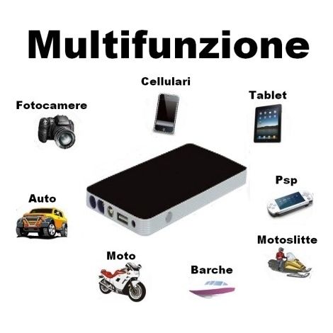 Avviatore d'emergenza/Accumulatore di energia portatile Jump Start 12V 7500mAh