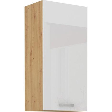 Hängeschrank 50-90 cm Eiche Artisan Weiß Hochglanz Küchenzeile Küchenblock Küche (1/4)
