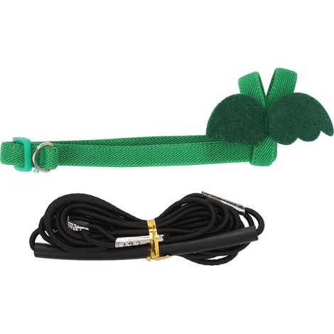 Harnais pour perroquets, laisse élastique réglable, résistante aux morsures, corde de Traction ergonomique pour oiseaux de compagnie, avec ailes mignonnes, L vert (1/5)