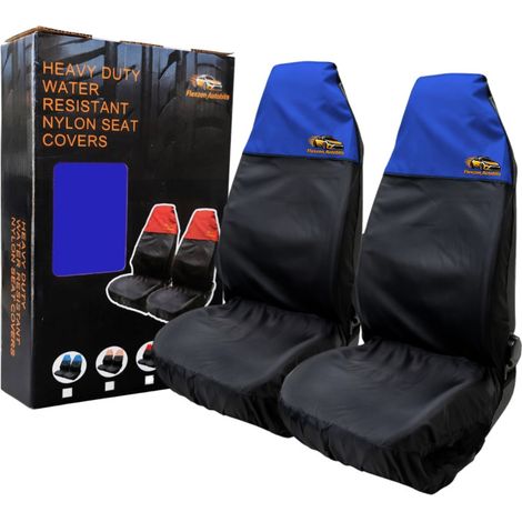 2er-Set universelle, wasserdichte Nylon-Sitzschoner für Autositze – schwarz-blau