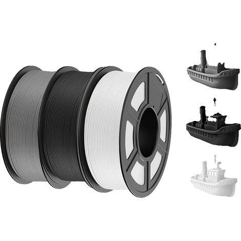 Filamento per stampante 3D, materiale ecologico, compatibilità versatile, PLAY BK WT GY (1/2)