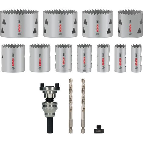 Bosch PRO Multi Material Hole Saw Q-Lock Arbor Set 15pcs 2608901549