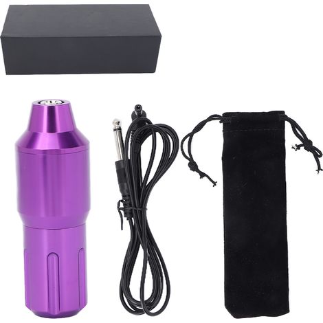 Machine à tatouer rotative violette, kit équipement de stylo pour tatoueurs débutants, fourniture cartouches tattoo. (1/5)
