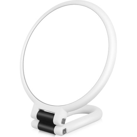 Miroir Pliable Portable Miroir Cosmétique Double Face avec Poignée Compact