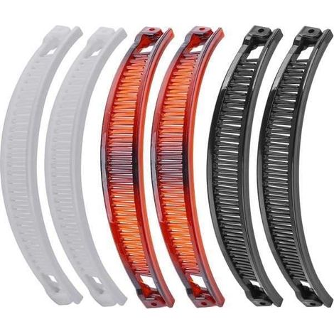 Lot de 6 pinces à cheveux banane – Style et fonctionnalité en un seul accessoire multicolore (1/5)