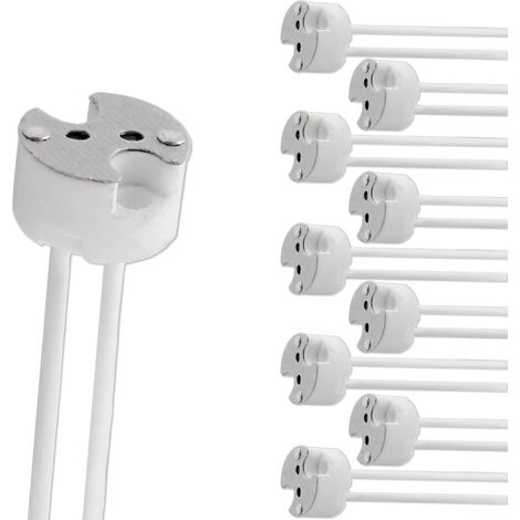 Douille GU5.3 avec câble en silicone, 12 V-250 V, 2 A max. 100 W, culot céramique MR16 GU5.3, douille GU5.3 G4 GU4 G6.35 pour spots LED halogènes, lot de 10 (1/5)