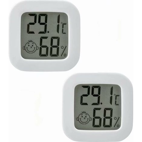 Thermomètre Hygrometre Interieur, 2PCS Mini Thermomètre Hygromètre Intérieur Digital à Haute Précisio,Thermomètre Précis et Hygromètre pour La maison,Le bureau,Les Reptiles,La Pépinière (1/5)