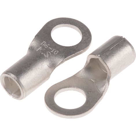 Cosses à œillet RS PRO, Non-isolé, 10mm², 6.5mm, 11mm