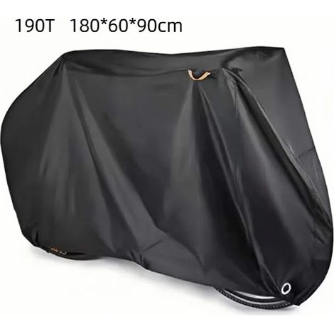 Housse - de vélo noir, tissu Oxford 190T épais, d'extérieur, avec trou de serrure et poche de rangement, 180 x 60 x 90 cm 2 pièces (1/4)