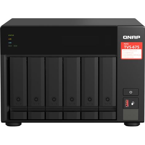 QNAP TVS-675 NAS Tower Collegamento ethernet LAN Nero KX-U6580 (1/4)