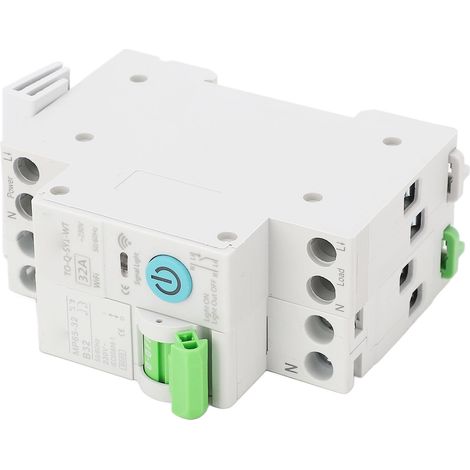 Disjoncteur WiFi 1P+N 32A 230V AC 6kA Pouvoir de Coupure Minuterie Télécommande MCB (1/5)