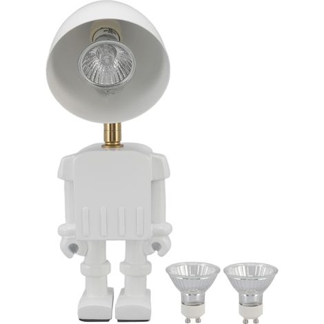 Ortviai Lampe chauffe-cierge design robot avec gradation continue – 31 cm, lumière chaude 35 W, sans flamme (1/5)
