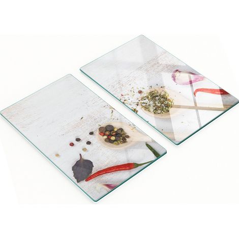 Set aus zwei Glas-Küchenbrettern für Gemüse und Gewürze, 2 x 30 x 52 cm (1/5)
