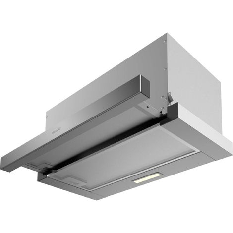 Cecotec Bolero Flux TLM 603500 White A Hotte aspirante télescopique 60 cm. Moteur 70W, Puissance d'aspiration 350m3/h, Control Mécanique, 2 Niveaux de Puissance, Lumière et Filtre de Carbone, Finition (1/5)