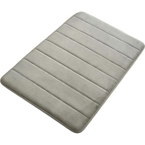 Tapis De Sol Pour Salle De Bain Tapis Rayé En Polaire Antidérapant Tapis De Sol Doux Pour La Zone Toilettes Et Douche Pour Maison Cuisine Salon Chambre Buanderie Entrée Couloir Évier Meuble (1/5)