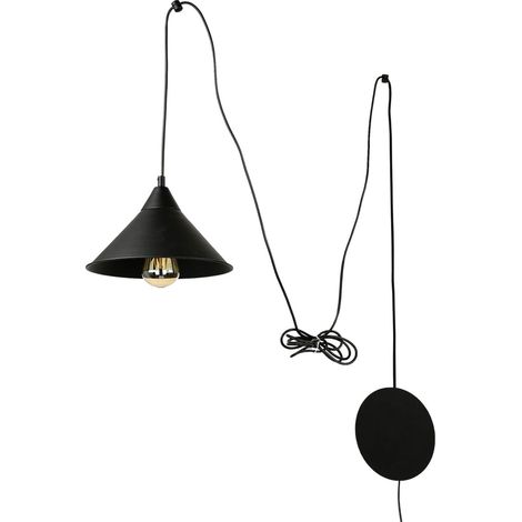 Pendelleuchte mit Stecker Schwarz verstellbar (1/5)