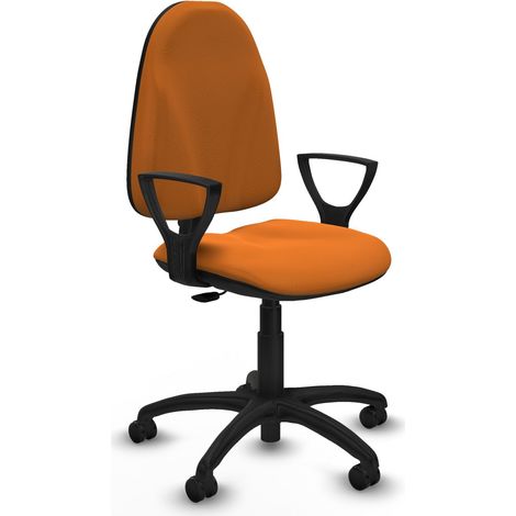 Algarra CP similpiel naranja brazos fijos base poliamida ruedas engomadas 50mm