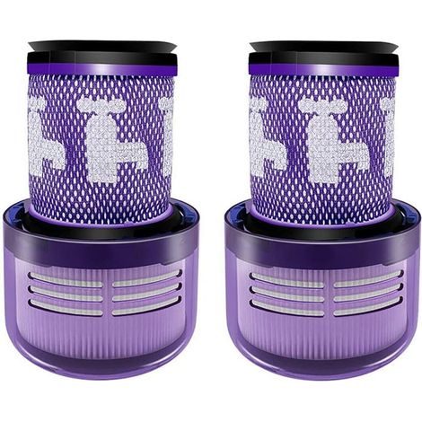 Lot de 2 Filtres Dyson V12 Detect Slim, Référence 971517-01, Filtre Arrière HEPA Rechange pour Aspirateur Sans Fil, Lavable (1/5)