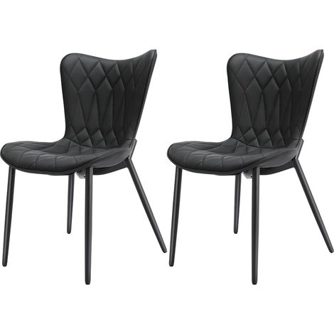 Lot de 2 Chaises HOMEMiYN- Design en Simili Cuir Résistant – Élégance Moderne et Robustesse en Noir pour la salle à manger (1/5)
