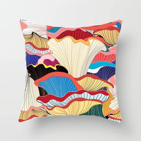 Housse De Coussin - Coton Linen - Imprimé Numérique Fleuri - Double Face - Pour Canapé Lit Chaise Bureau Voiture - 40x40 cm (1/5)