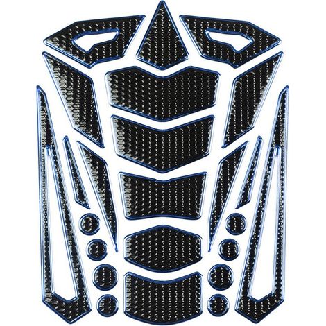 Protecteur de protection de réservoir universel moto gaz carburant réservoir de carburant autocollants autocollants protecteur de réservoir de Traction Pad caoutchouc souple(bord bleu). (1/5)