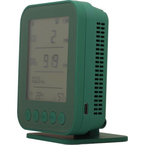 Luftqualitätsmonitor Multifunktionales Messgerät für CO2, Temperatur, Druck und Luftfeuchtigkeit, ABS-Gehäuse, Alarm, für Auto, 5V (1/5)