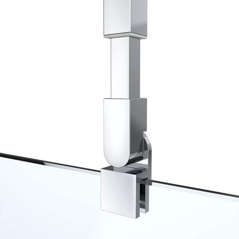 Barre de support stabilisatrice pour parois de douche, plafond, douche, cabine de douche, acier inoxydable, ronde, réglable, épaisseurs de verre 6-10 mm GS34 (300-450 mm)