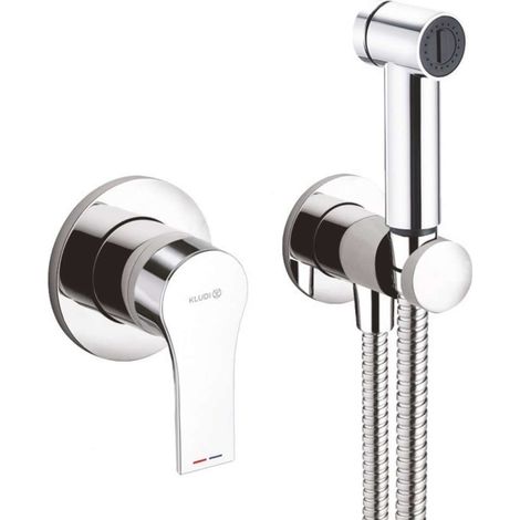 Kludi Zenta SL - Juego de grifo monomando empotrado con ducha de bidé, cormo 489980565 (1/2)
