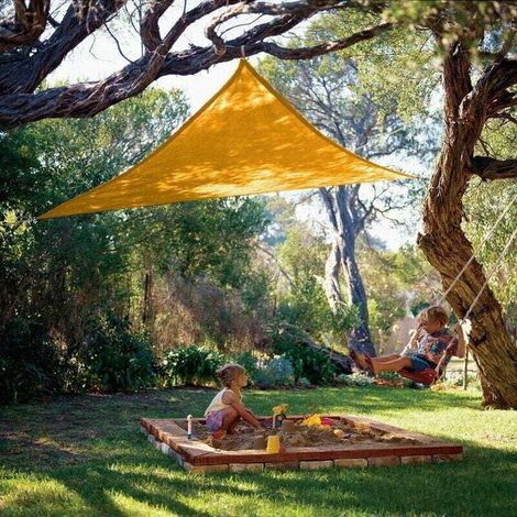 Voile d'ombrage,Toile d'ombrage,Voile Triangulaire,Auvent Tissu imperméable à l'eau, Une Protection des Rayons UV,Résistant et Respirant,pour Jardin Terrasse Balcon (Orange, 4 X 4 X 4 (1/3)