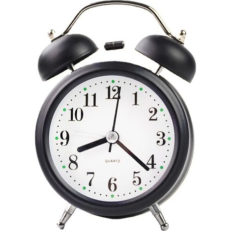 Réveil de chambre, horloge à quartz rétro classique ultra silencieuse en métal avec rétroéclairage, idéale pour le bureau, le dressing, la table de chevet ou les voyages.