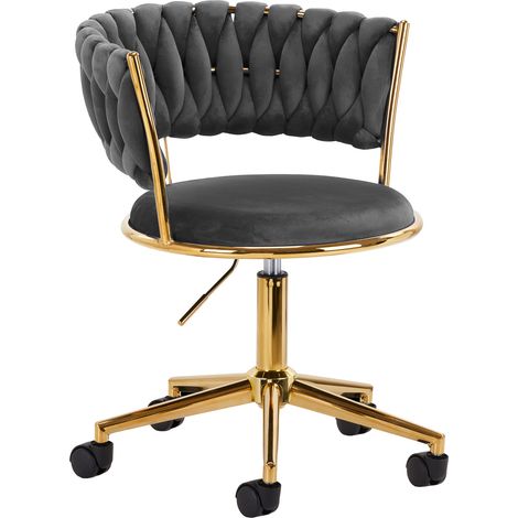 Poltrona girevole 4Rico QS-GW01G in velluto grigio (1/5)